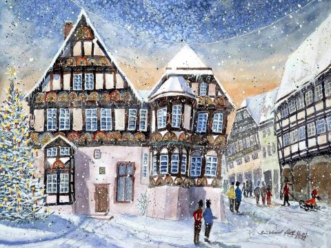 Die Dechanei in Höxter im Schnee.