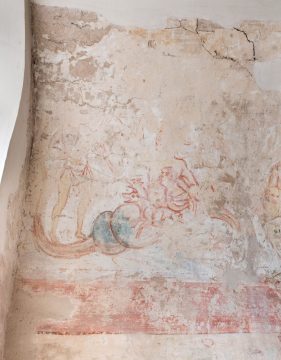 Welterbe Westwerk Corvey · Karolingische Wandmalerei im Johannsichor Odysseus und Skylla